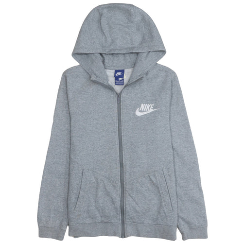 Nike Boys Grey Full Zip Hoodie XL 13-15 Years Fleece Sweatshirt