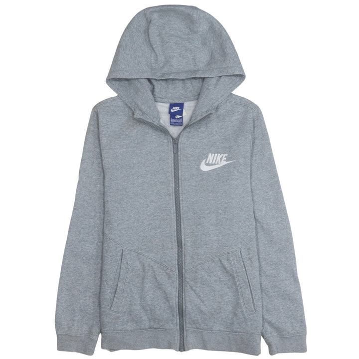 Nike Boys Grey Full Zip Hoodie XL 13-15 Years Fleece Sweatshirt