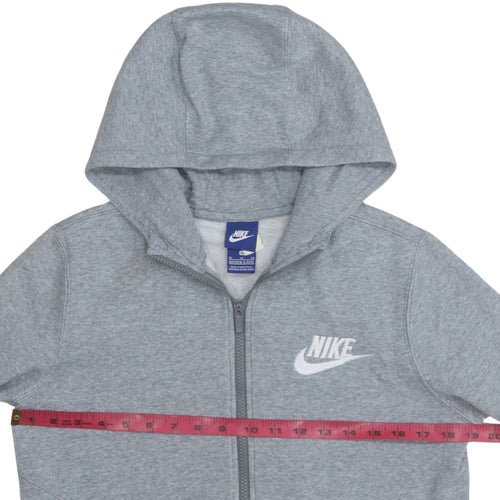 Nike Boys Grey Full Zip Hoodie XL 13-15 Years Fleece Sweatshirt
