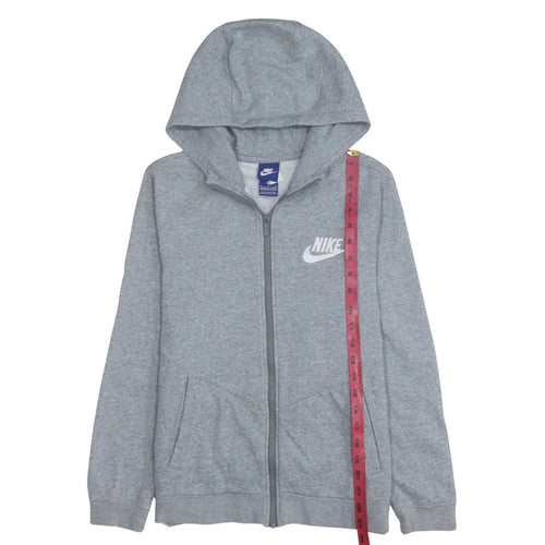 Nike Boys Grey Full Zip Hoodie XL 13-15 Years Fleece Sweatshirt