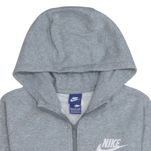 Nike Boys Grey Full Zip Hoodie XL 13-15 Years Fleece Sweatshirt