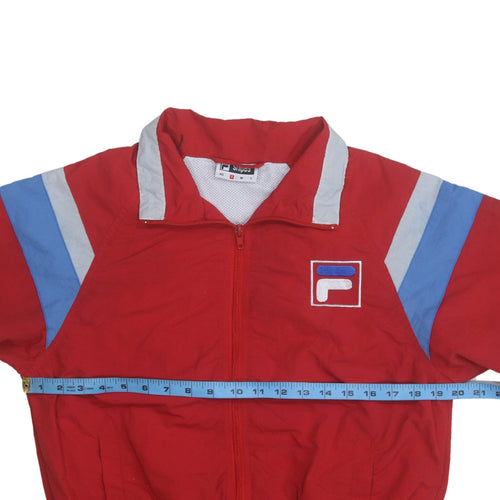 Fila Mens Red Bomber Jacket Size S Retro Sports Full Zip