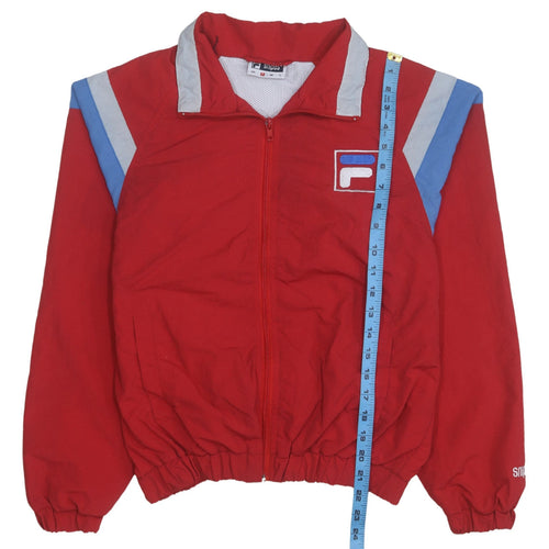Fila Mens Red Bomber Jacket Size S Retro Sports Full Zip