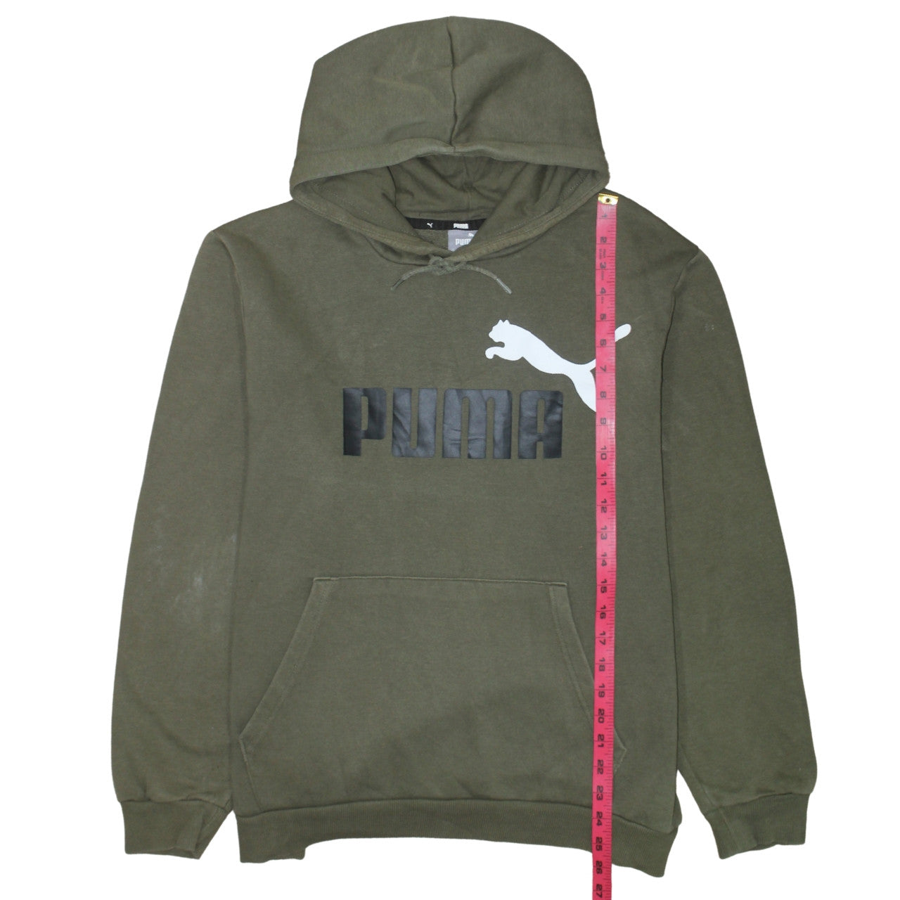 Puma Mens Green XL Pullover Hoodie Sweatshirt with Logo