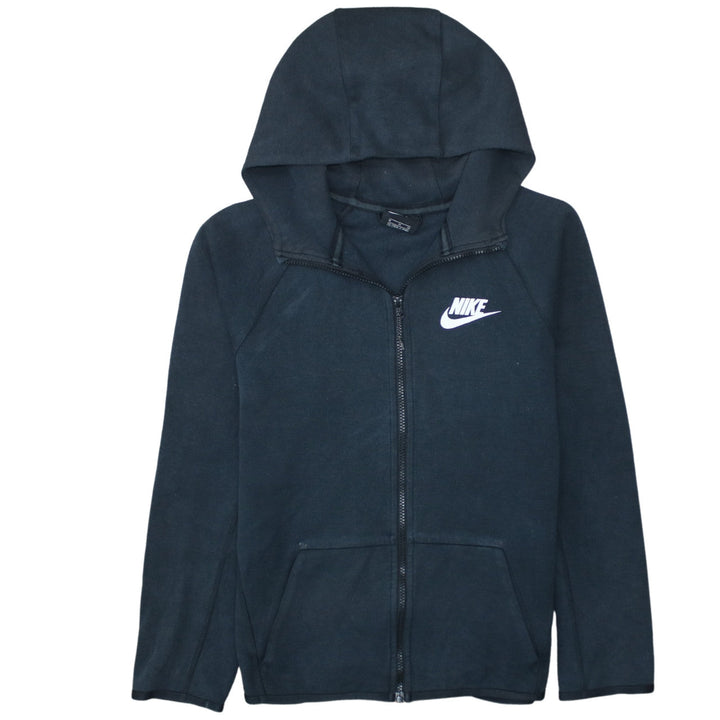 Nike Boys Black Full Zip Hoodie XL 13-15 Years Fleece Lined Sportswear