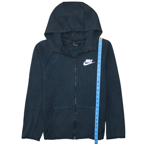 Nike Boys Black Full Zip Hoodie XL 13-15 Years Fleece Lined Sportswear