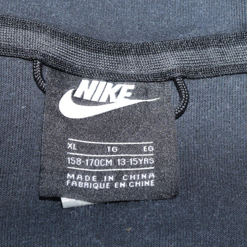 Nike Boys Black Full Zip Hoodie XL 13-15 Years Fleece Lined Sportswear
