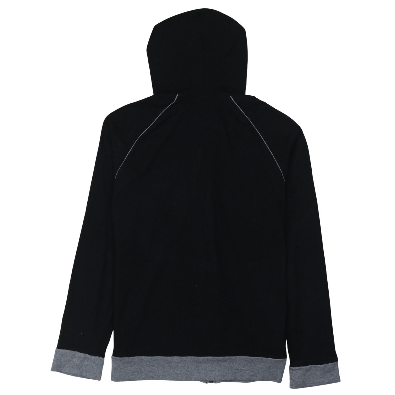 BOSS Men's Black Full Zip Hoodie Size M Grey Trim Logo