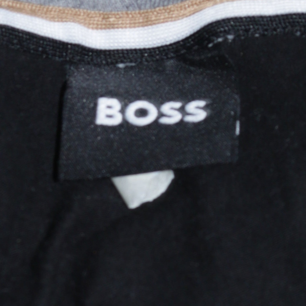 BOSS Men's Black Full Zip Hoodie Size M Grey Trim Logo