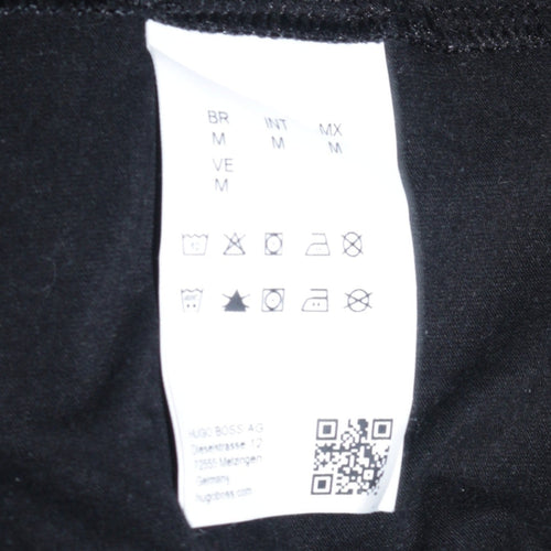 BOSS Men's Black Full Zip Hoodie Size M Grey Trim Logo