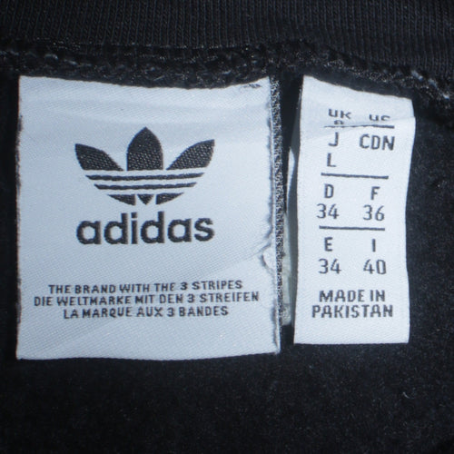 Adidas Women Black 1/4 Zip Sweatshirt Size 12 Logo Trim Casual
