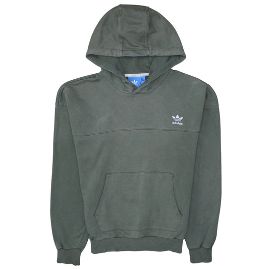 Adidas Men's Green Pullover Hoodie Size S Fleece Logo Sweatshirt