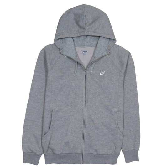 Asics Men Grey Full Zip Hoodie L Lightweight Sportswear