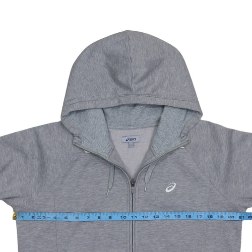 Asics Men Grey Full Zip Hoodie L Lightweight Sportswear