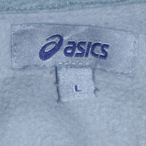 Asics Men Grey Full Zip Hoodie L Lightweight Sportswear
