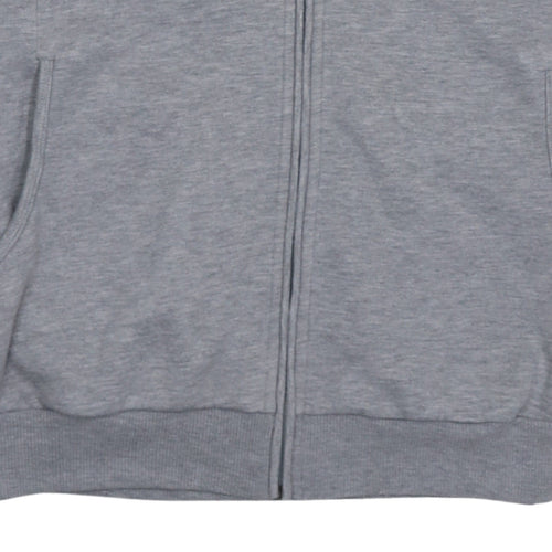 Asics Men Grey Full Zip Hoodie L Lightweight Sportswear