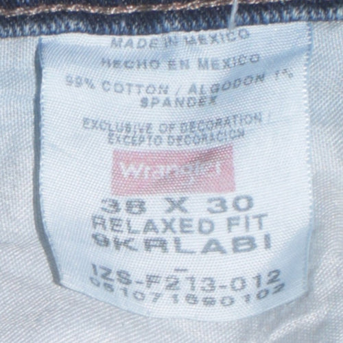 Wrangler Men's Blue Relaxed Fit Straight Leg Denim Jeans 36x30