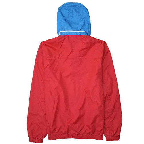 Ellesse Men's Red Blue Hooded 1/4 Zip Windbreaker Jacket Size L