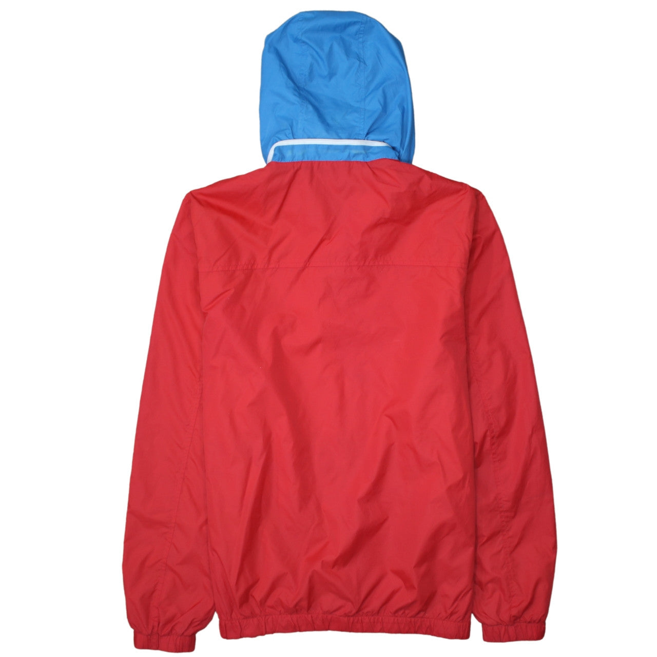 Ellesse Men's Red Blue Hooded 1/4 Zip Windbreaker Jacket Size L