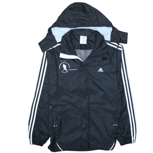Adidas Men's Black Small Hooded Windbreaker Deutschland Jacket