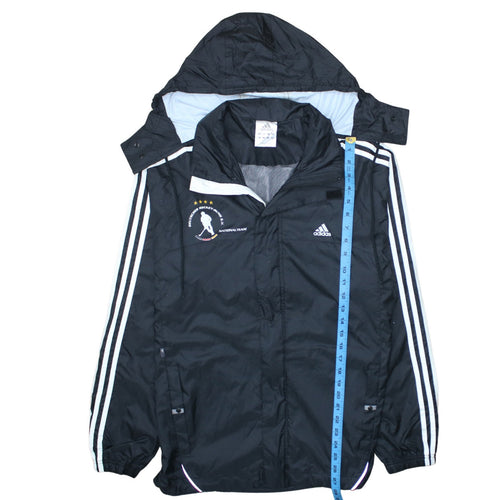 Adidas Men's Black Small Hooded Windbreaker Deutschland Jacket