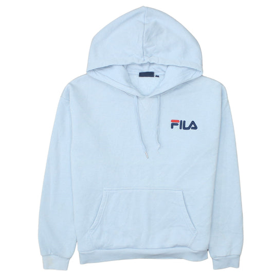 Fila Womens Light Blue Pullover Hoodie Small Polyester Cotton Blend