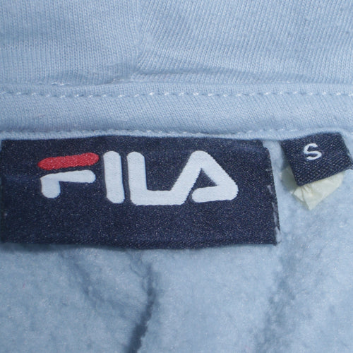 Fila Womens Light Blue Pullover Hoodie Small Polyester Cotton Blend