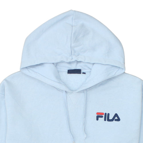 Fila Womens Light Blue Pullover Hoodie Small Polyester Cotton Blend