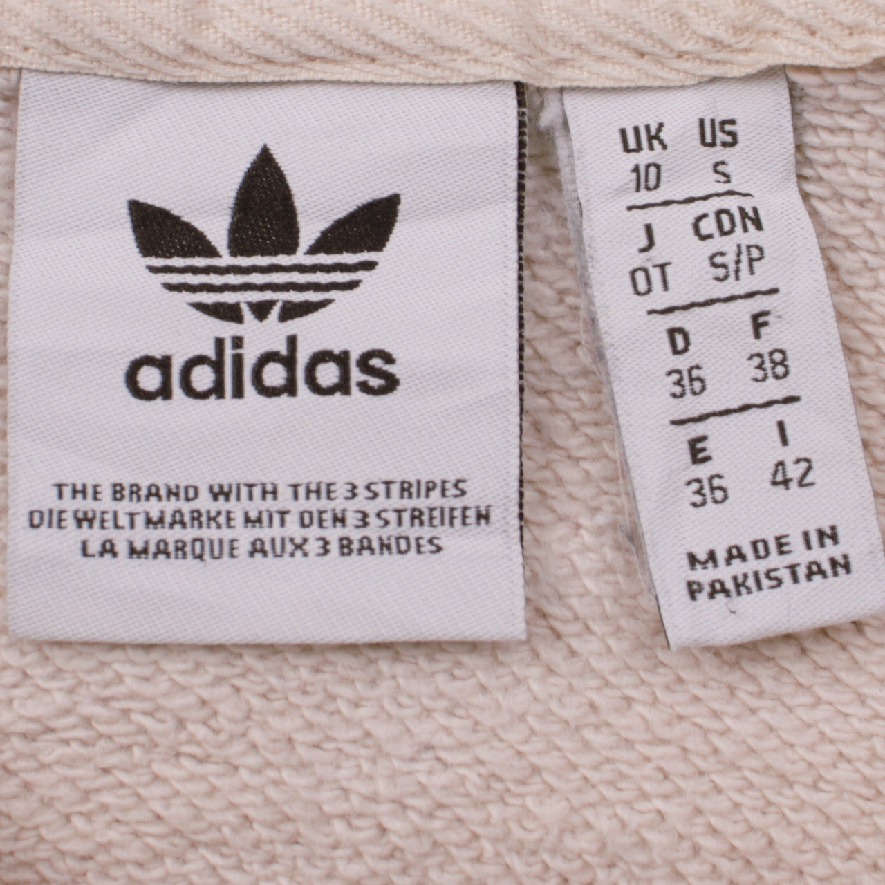 Adidas Womens Beige Hoodie Size 10 Pullover Hooded Sweatshirt