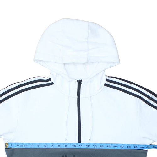 Adidas Men's White 1/2 Zip Hoodie Small Regular Fit Sportswear