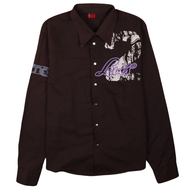 Levi's Men's Brown XL Graphic Long Sleeve Button-Up Shirt