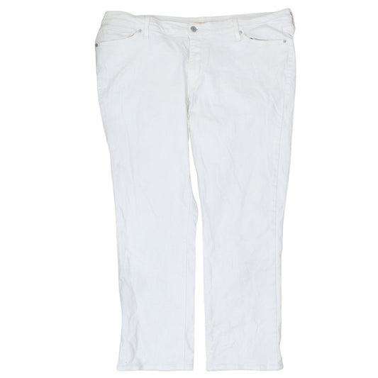 Levi's Women's White Classic Straight Mid Rise Denim Jeans Size 20W