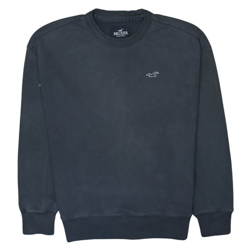 Hollister Men's Black Crew Neck Pullover Sweatshirt XS