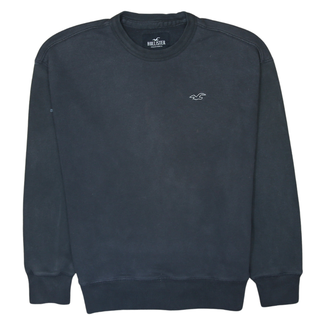 Hollister Men's Black Crew Neck Pullover Sweatshirt XS