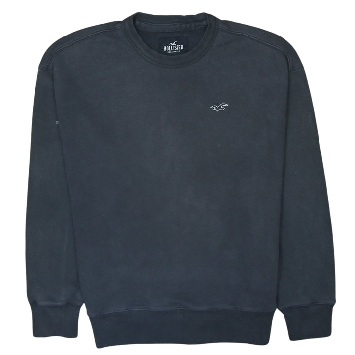 Hollister Men's Black Crew Neck Pullover Sweatshirt XS