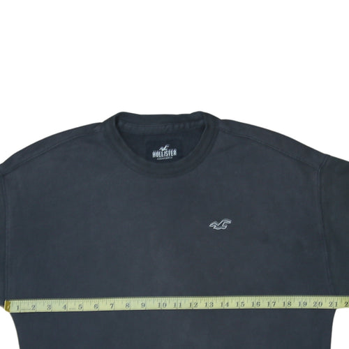 Hollister Men's Black Crew Neck Pullover Sweatshirt XS