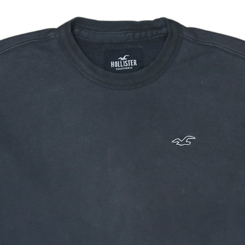 Hollister Men's Black Crew Neck Pullover Sweatshirt XS