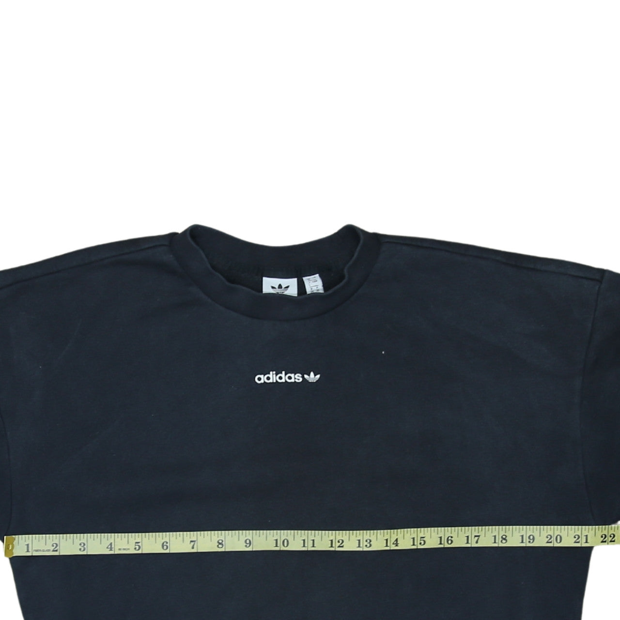 Adidas Women Black Crew Neck Logo Sweatshirt UK 8 Lined Casual