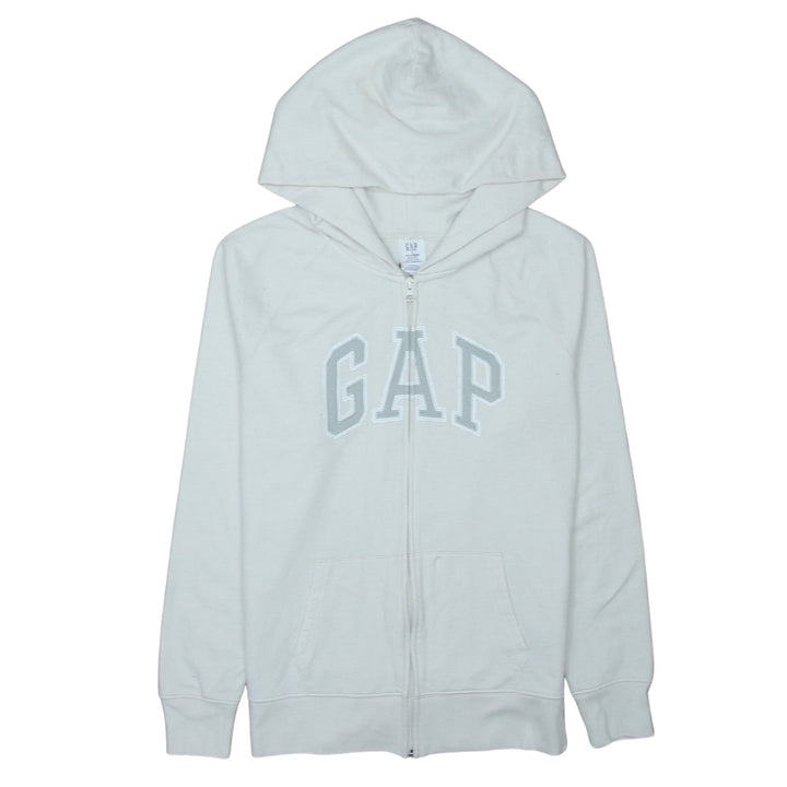 GAP Women’s White Full Zip Hoodie Size S Tall Cotton Blend