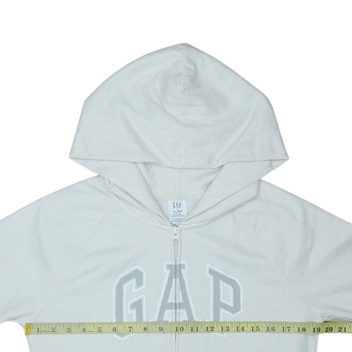 GAP Women’s White Full Zip Hoodie Size S Tall Cotton Blend