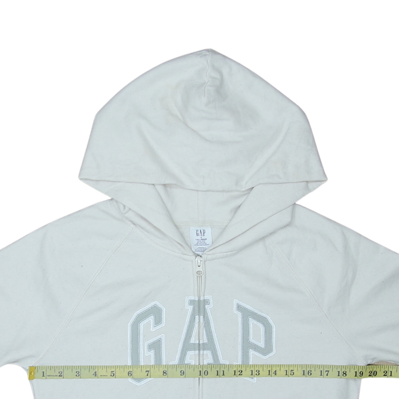 GAP Women’s White Full Zip Hoodie Size S Tall Cotton Blend