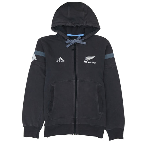 Adidas All Blacks Men's Black Full Zip Hoodie M Rugby Sportswear
