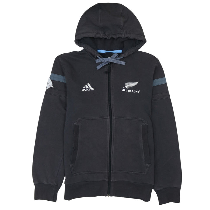 Adidas All Blacks Men's Black Full Zip Hoodie M Rugby Sportswear