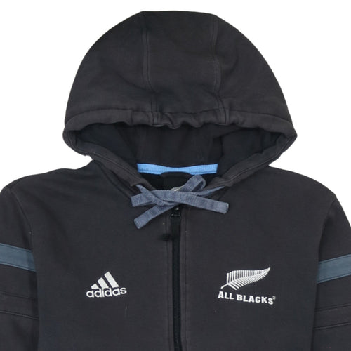 Adidas All Blacks Men's Black Full Zip Hoodie M Rugby Sportswear