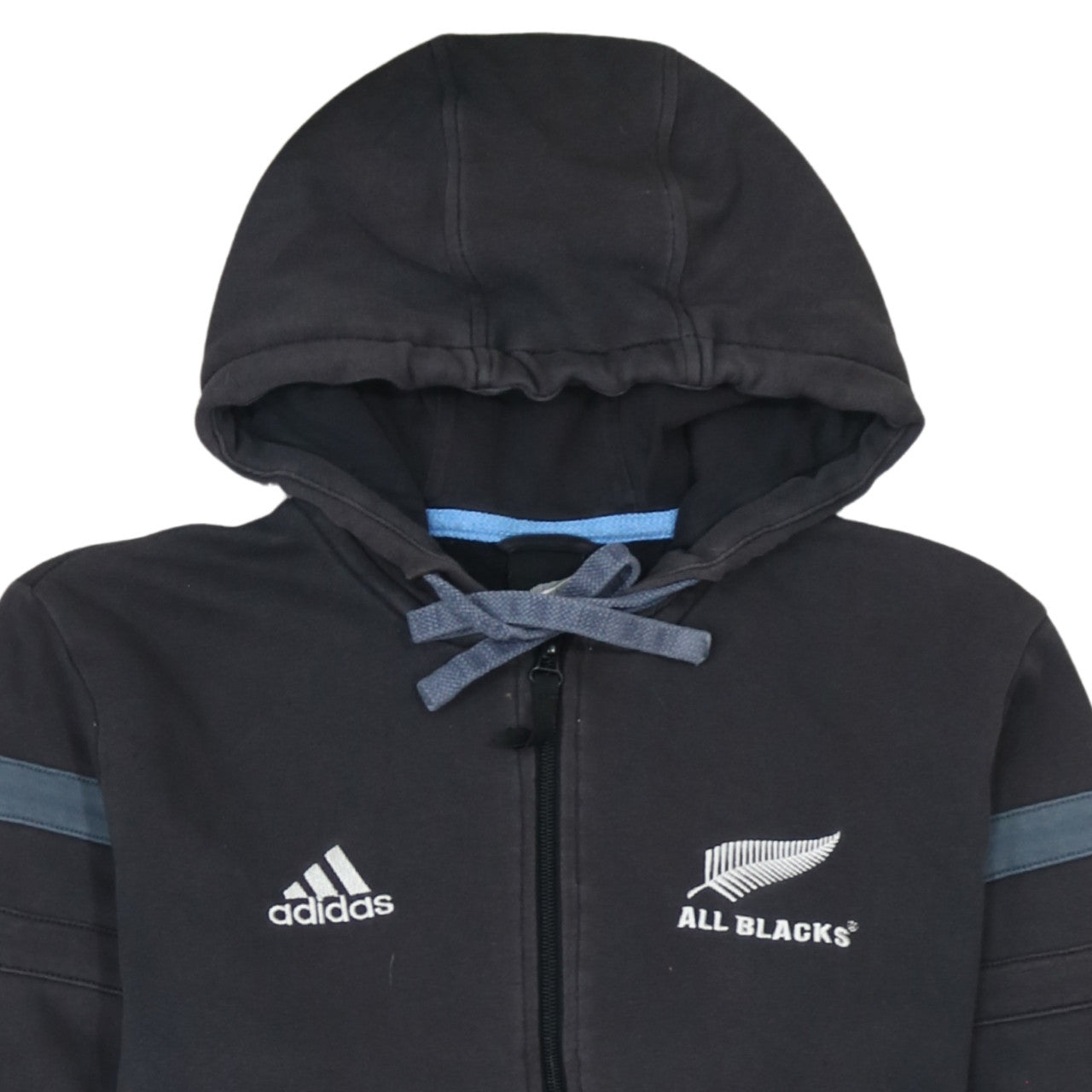 Adidas All Blacks Men's Black Full Zip Hoodie M Rugby Sportswear