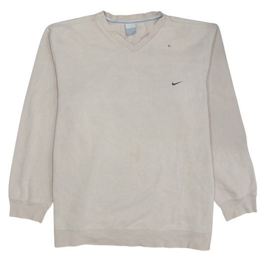 Nike Men's Beige V-Neck Pullover Sweatshirt XL Regular