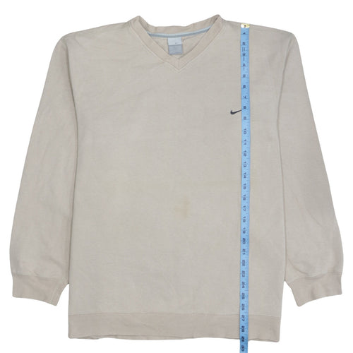 Nike Men's Beige V-Neck Pullover Sweatshirt XL Regular