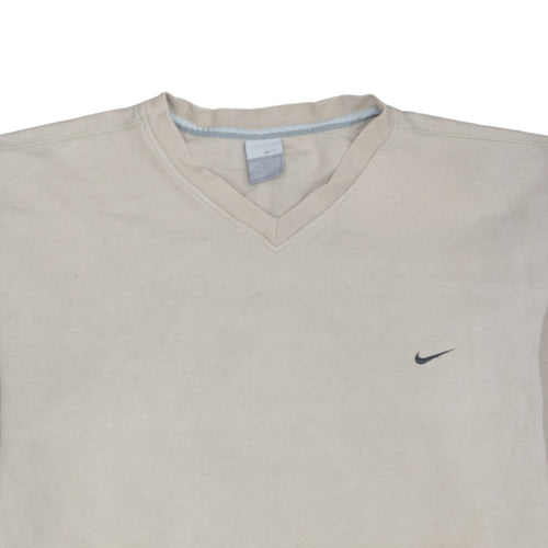Nike Men's Beige V-Neck Pullover Sweatshirt XL Regular