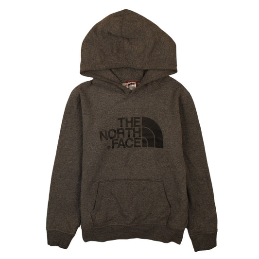The North Face Boys Grey Pullover Hoodie Size L Graphic Print Fleece
