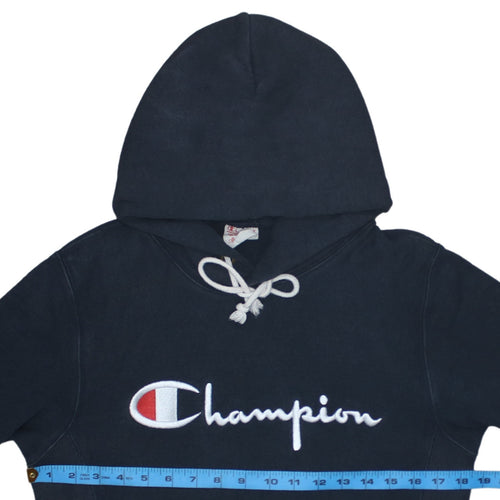 Champion Men's Blue Reverse Weave Pullover Hoodie Medium
